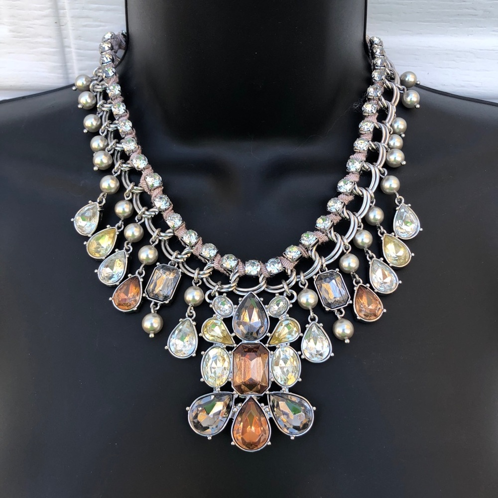 LOFT Neutral Rhinestone Necklace
